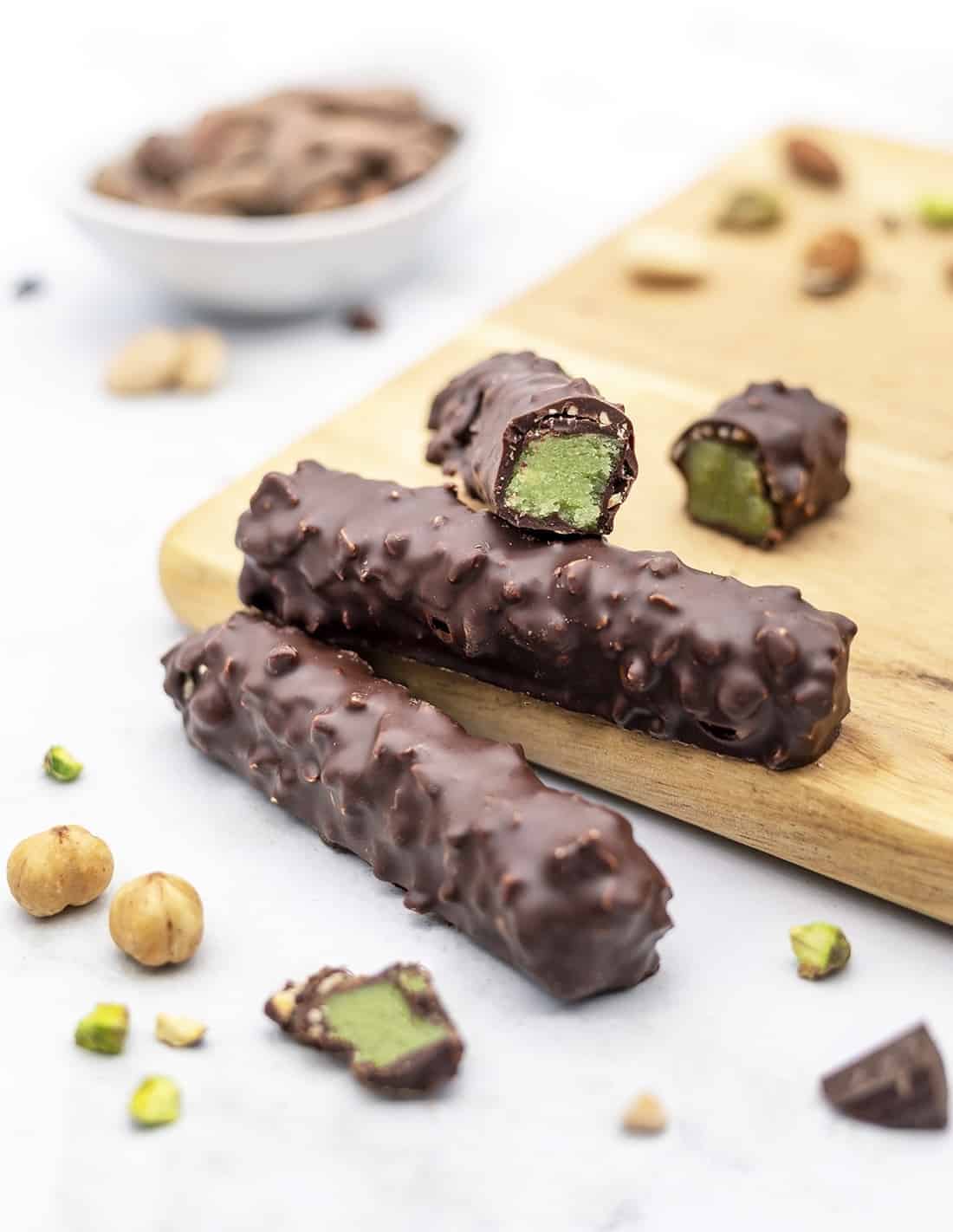 Bûchette pistache - lot de 4 ou 8 - Chocolat Beussent Lachelle Bûchette pistache - lot de 4 ou 8 - Chocolat Beussent Lachelle