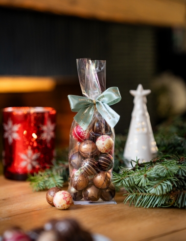 Boules de Noël pralinées - Chocolaterie Beussent Lachelle